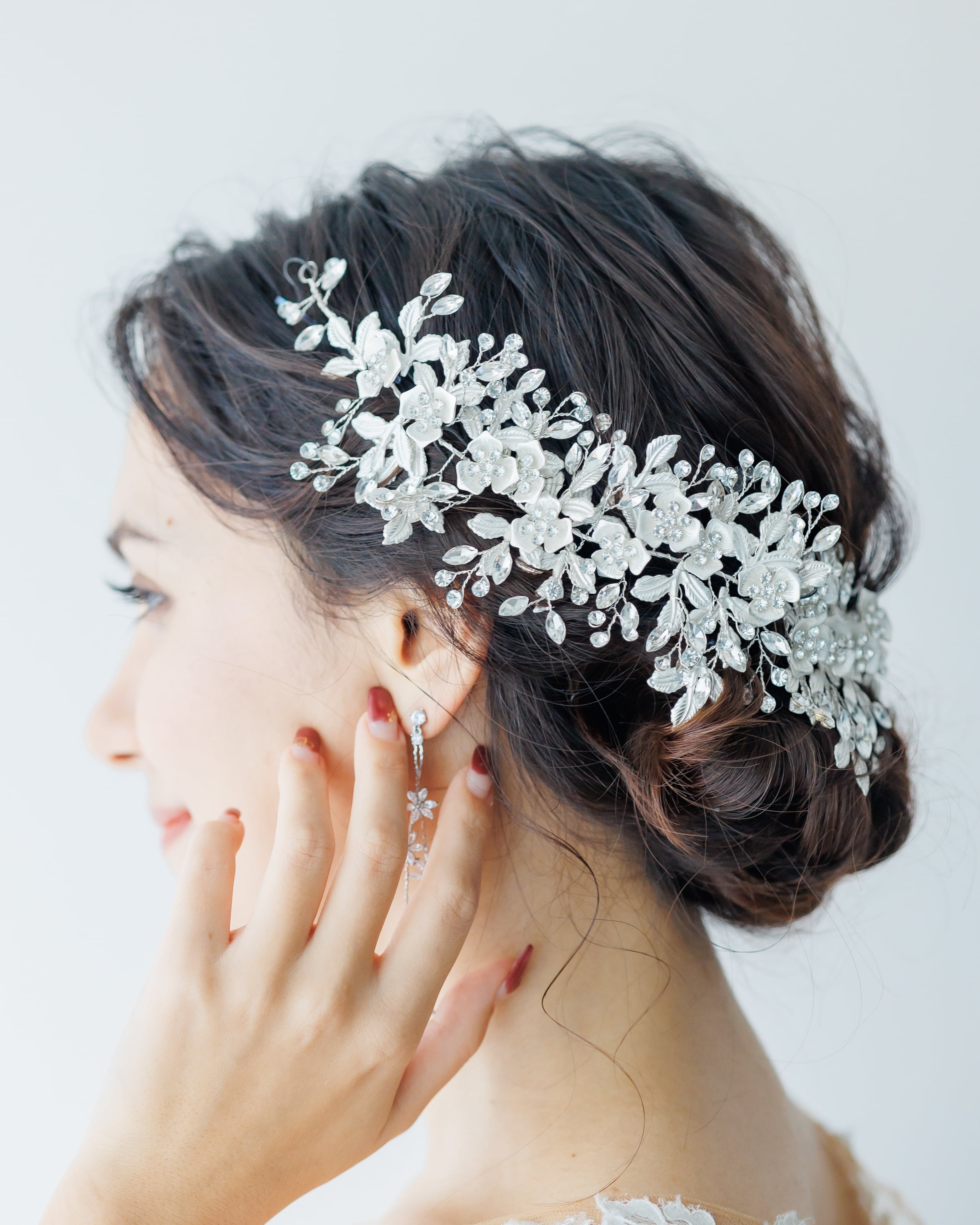 ヘッドドレスシルバーウェディング【AH2209-09】