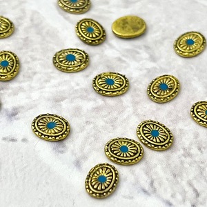 【2個】アンティークゴールドオーバルミニコンチョネイル/レジン/パーツ/