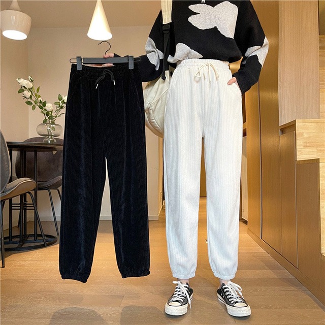 パンツ オータムウィンタールーズハイウェストウェストカジュアル レース 秋物 冬物 レースアップ 萌量不足76295297052