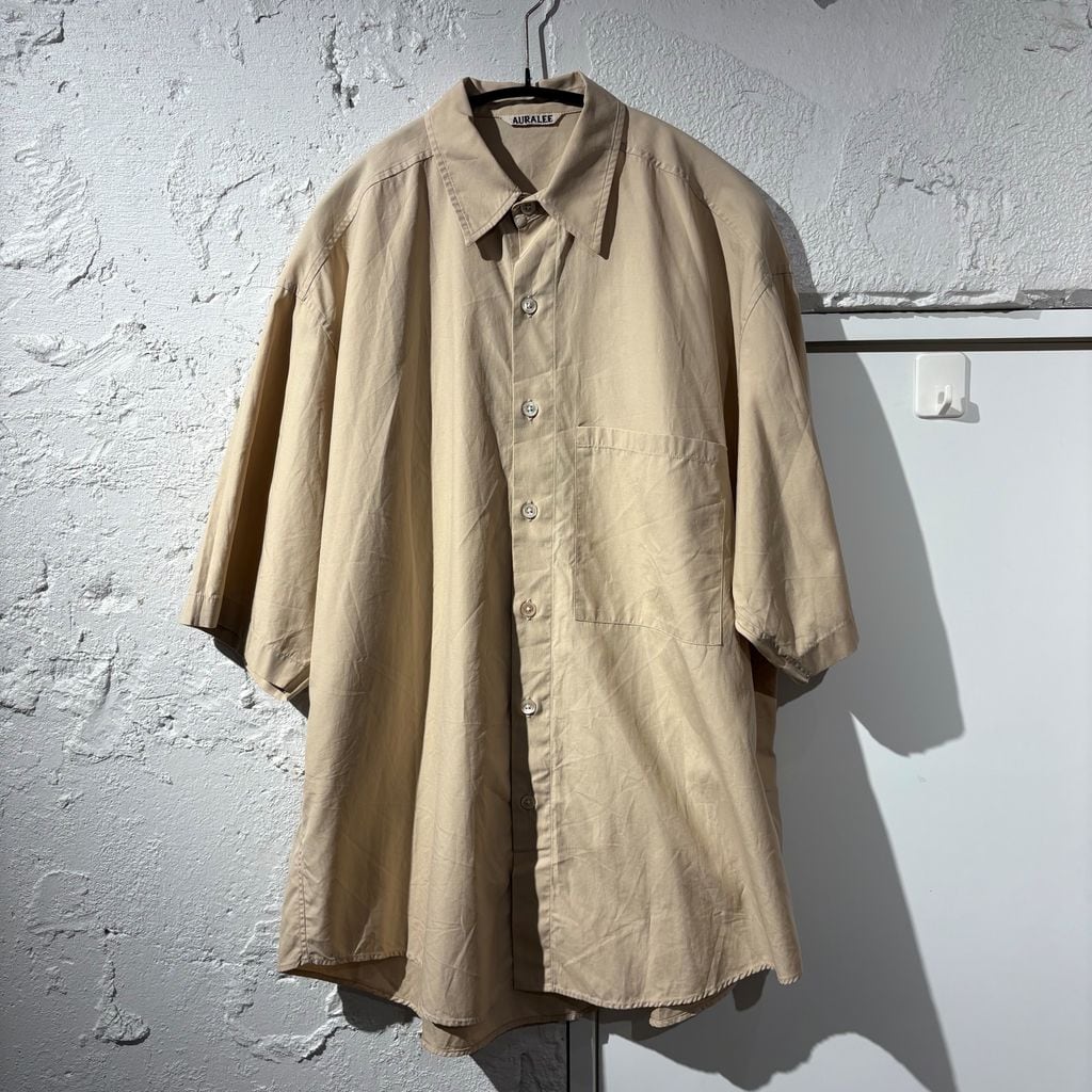 AURALEE オーラリー WASHED FINX TWILL BIG HALF SLEEVED SHIRTS 半袖