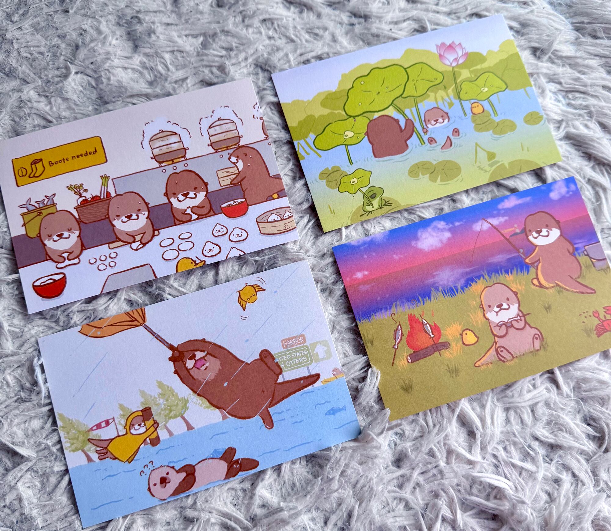 カワウソ島の季節　ポストカードセット１２枚