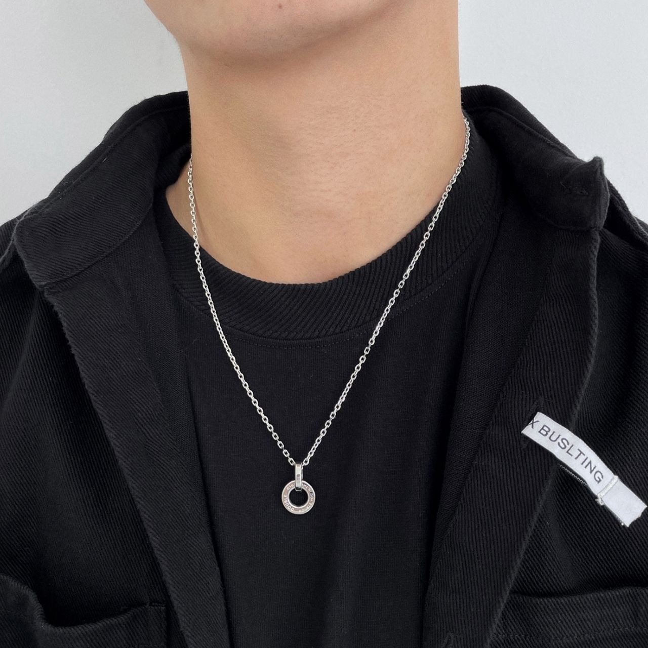 ダブルリングレターネックレス　1057