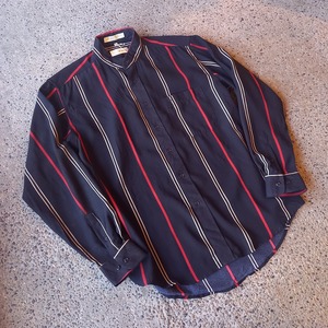 ストライプ バンドカラーシャツ used [203043]