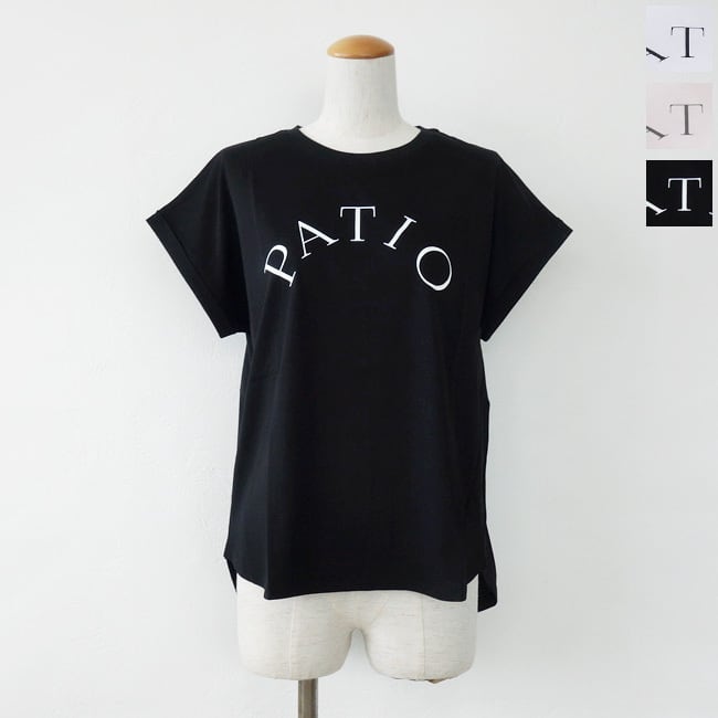 anana (アナナ) Tシャツ ロゴ フレンチスリーブ クルーネック ラウンドヘム a16-030