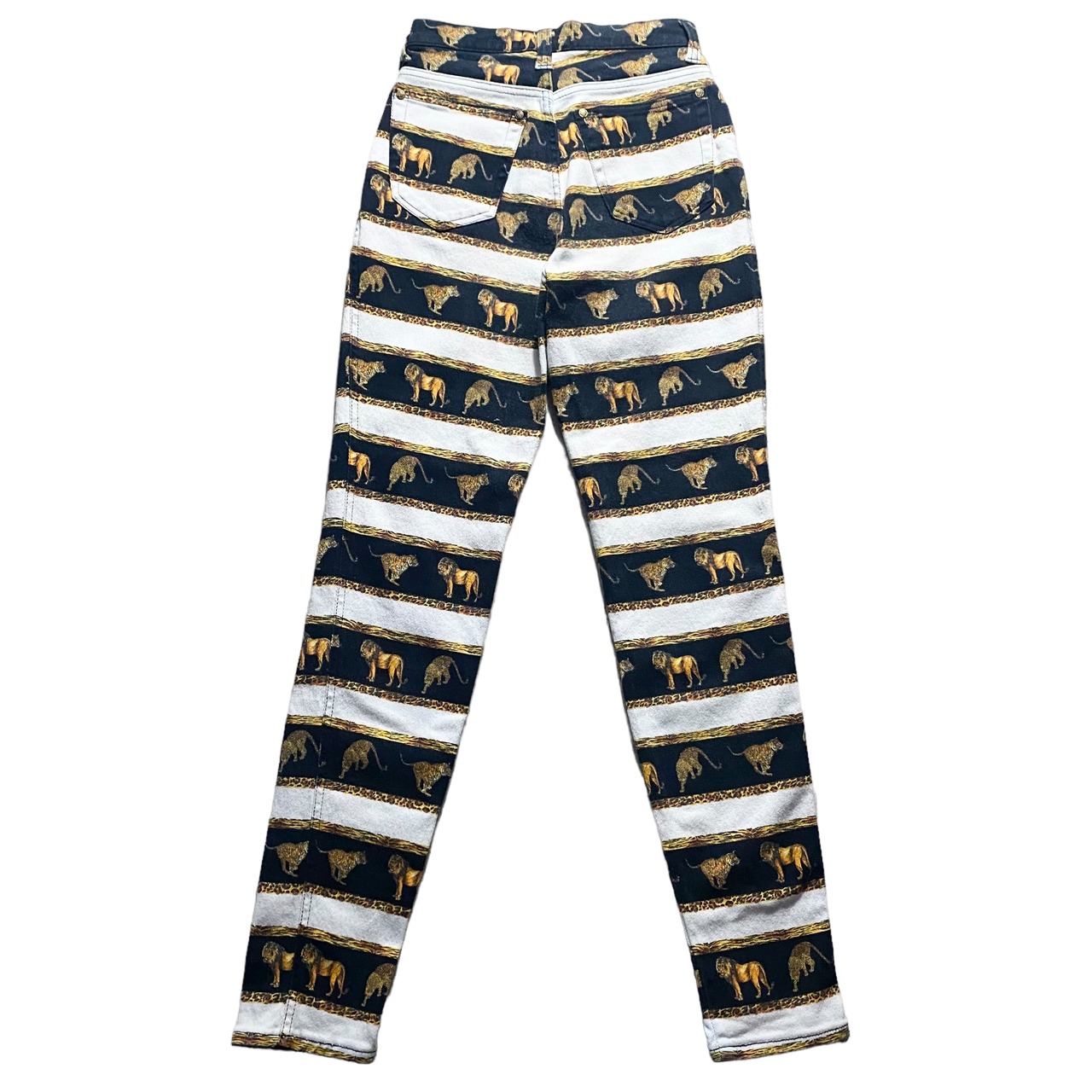 vintage VERSACE JEANS COUTURE animal border skinny denim pants