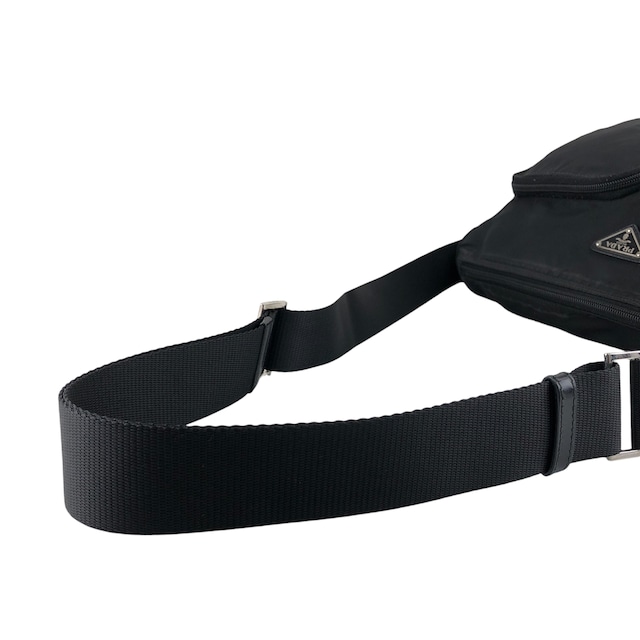 PRADA プラダ ショルダーバッグ ブラック トライアングルロゴ ナイロン ダブルポケット vintage ヴィンテージ オールド se4edp