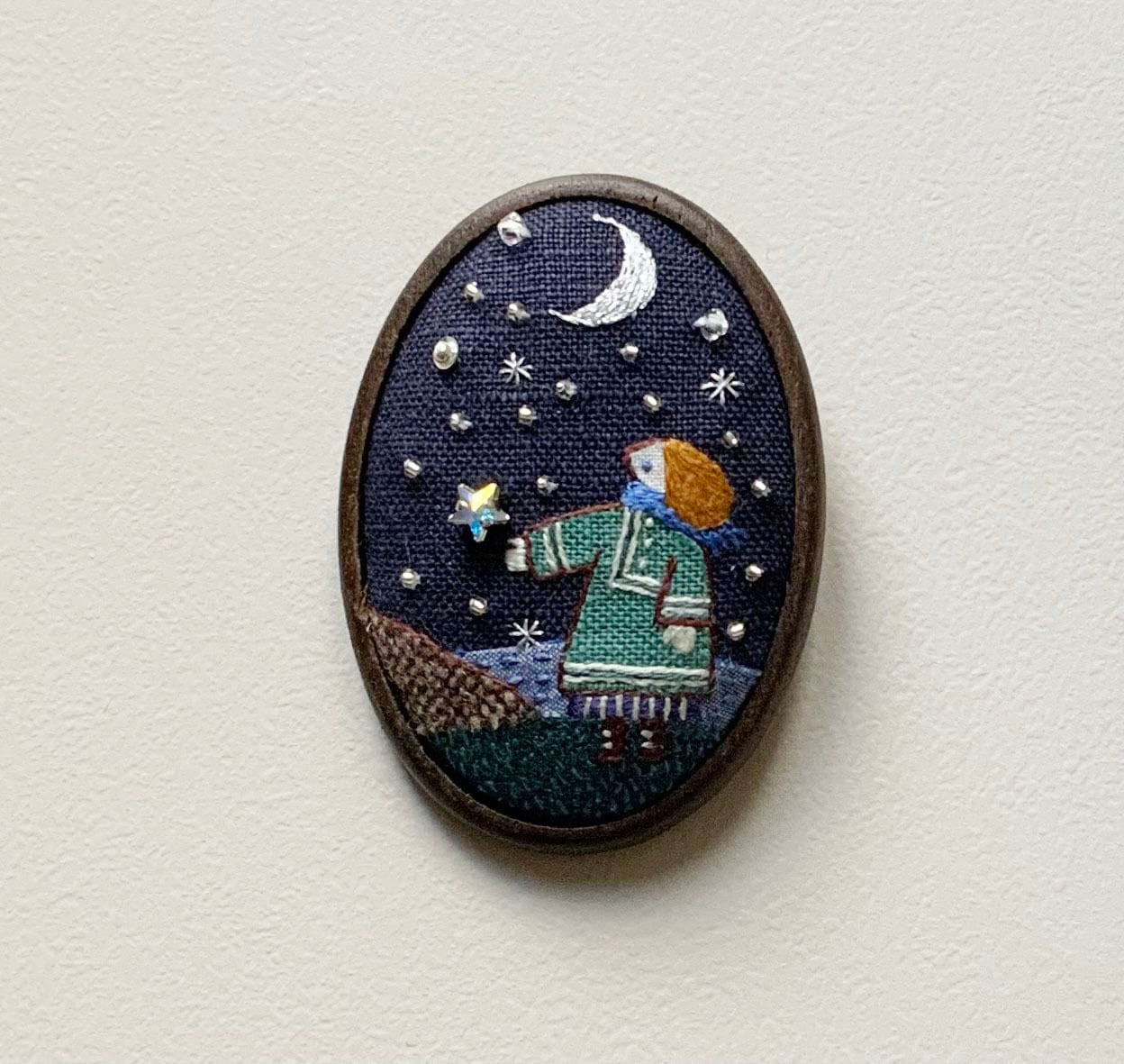 ブローチ「let's snow」