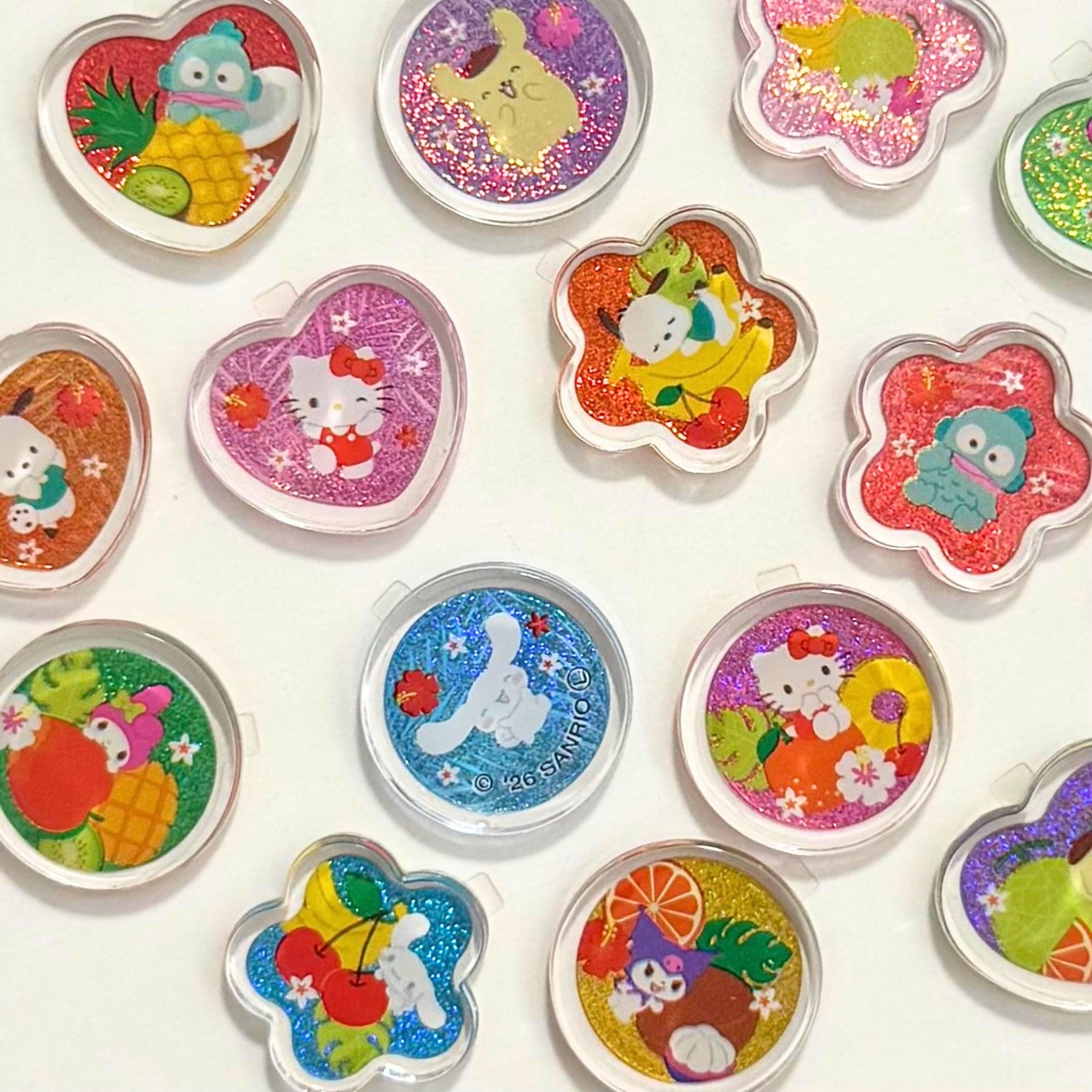 サンリオ　クリアハードシール　トロピカルフルーツ おはじきシール - 2