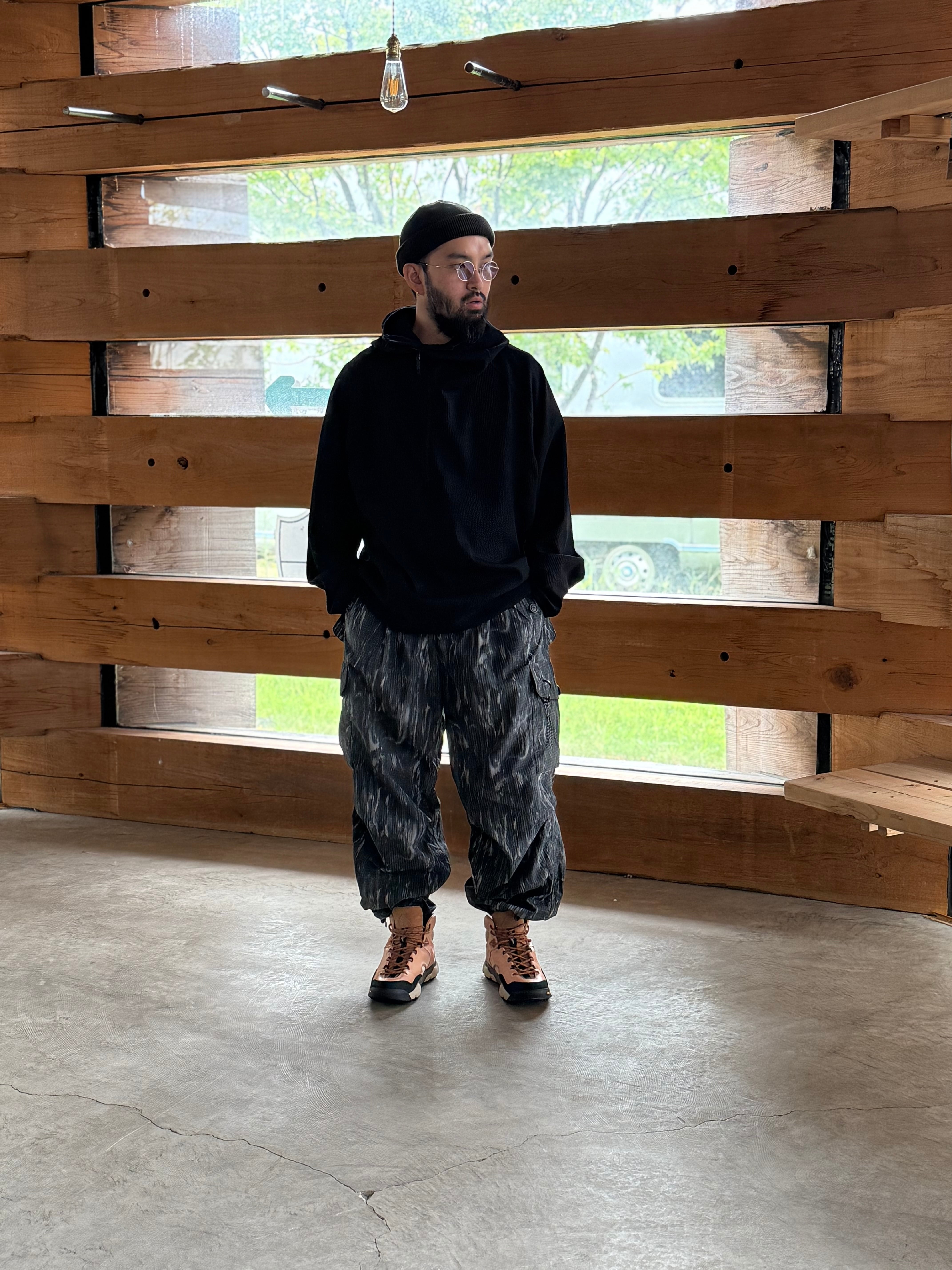 and wander アンドワンダー【printed ripstop cargo pants】 | LARGE