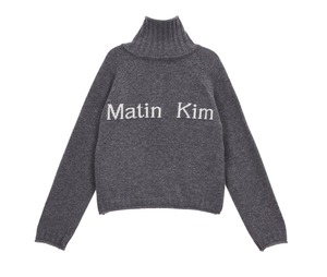 [Matin Kim] SPELL POINT KNIT ZIP UP IN GREY 正規品 韓国 ブランド 韓国ファッション 韓国代行 アウター トップス