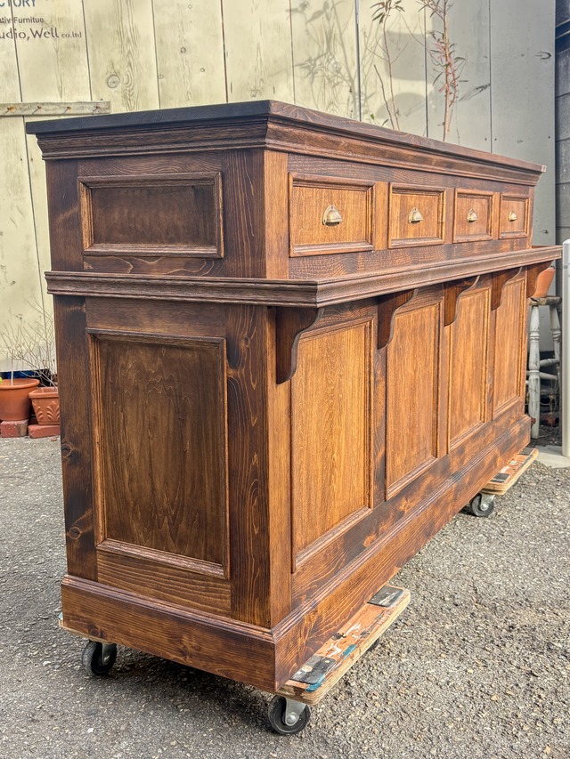 アンティーク調レジカウンター175　（コーヒーショップ、カフェ向け）W1800　オーダーメイド家具店舗什器