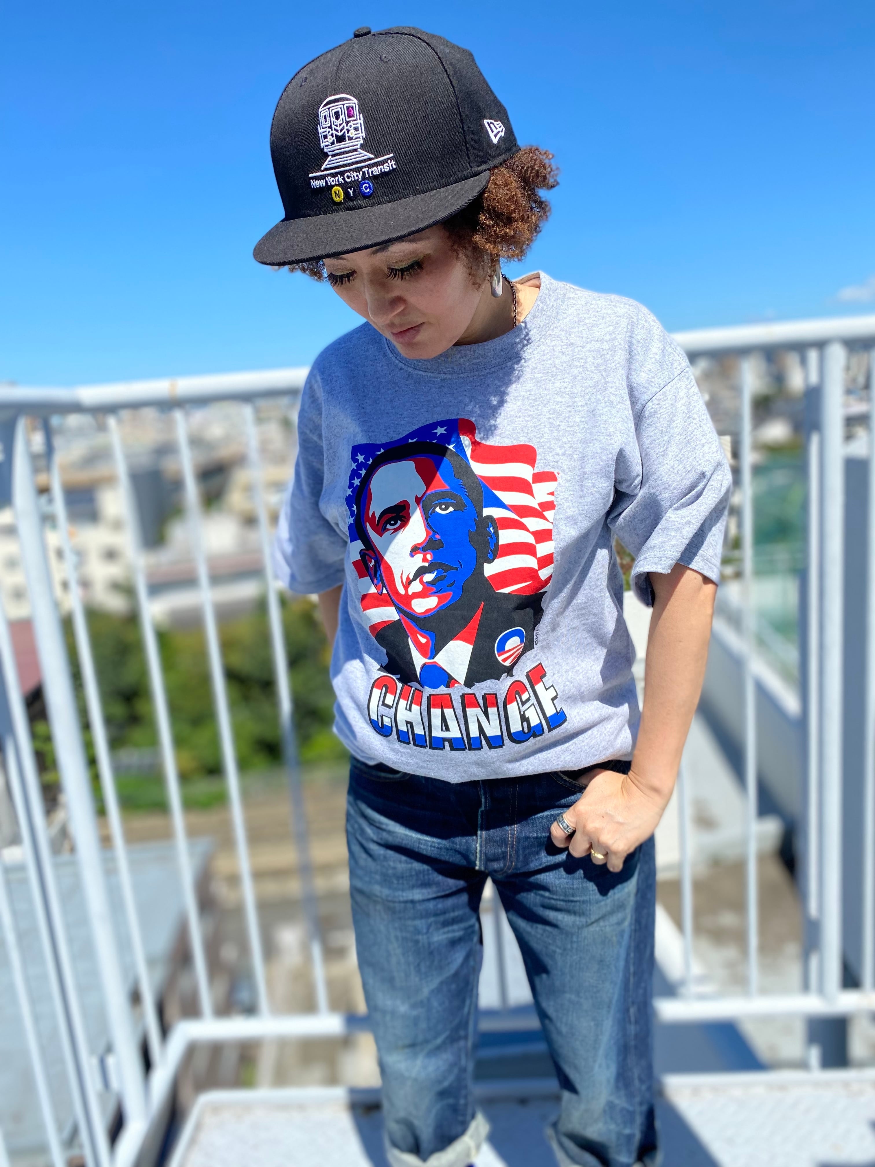 made in NICARAGUA anvil Obama CHANGE cotton T-shirt made in NICARAGUA anvil Obama CHANGE cotton T-shirt