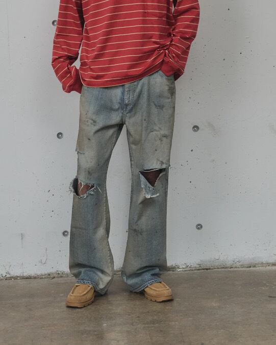26SS】ANCELLM CRASH MIDDLE STRAIGHT 5P DENIM PANTS(INDIGO) ANC