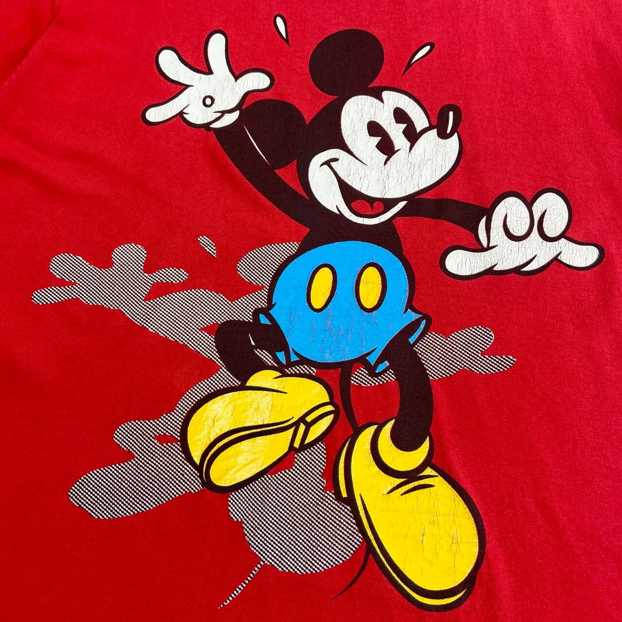 90S ディズニー ミッキーマウス ヴィンテージ 刺繍プリント Tシャツ