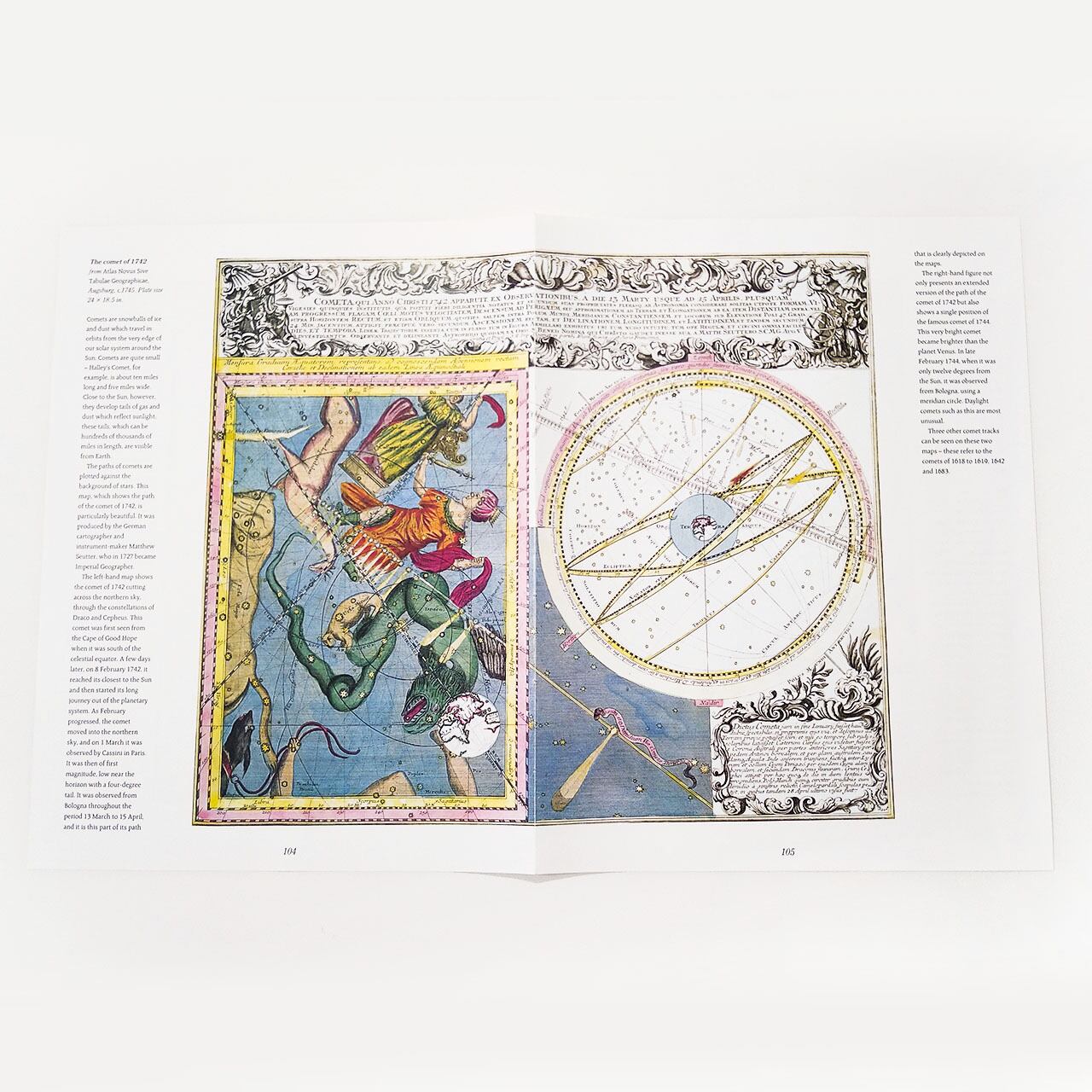 1742年の天文学 黄道帯星座図 古い写本の複製 Atlas Novus Sive