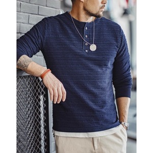 Tight Henry-Neck T-Shirt【G1015】