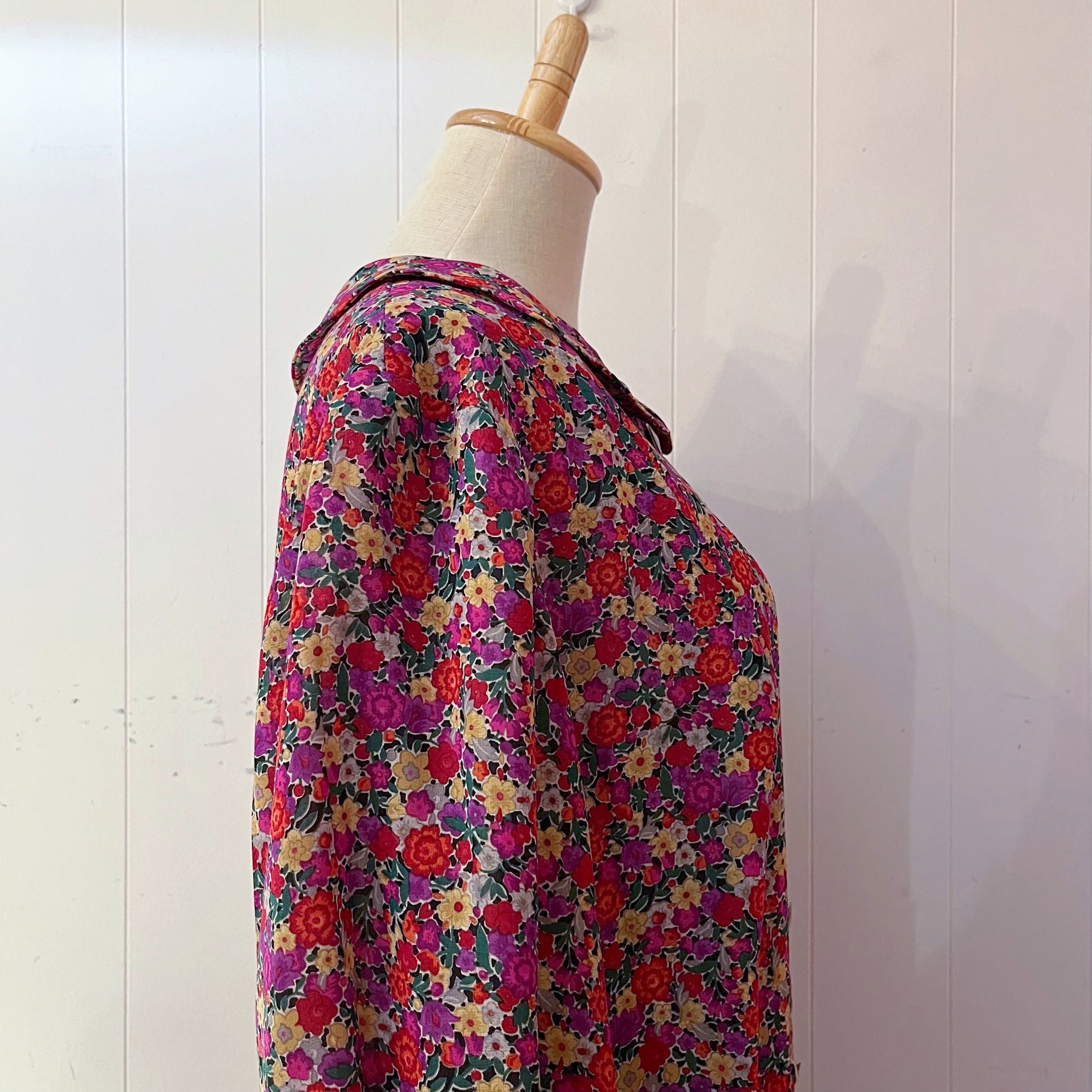 purple red flower one-piece