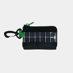 vibram card case (black×clear) with green glowing zip