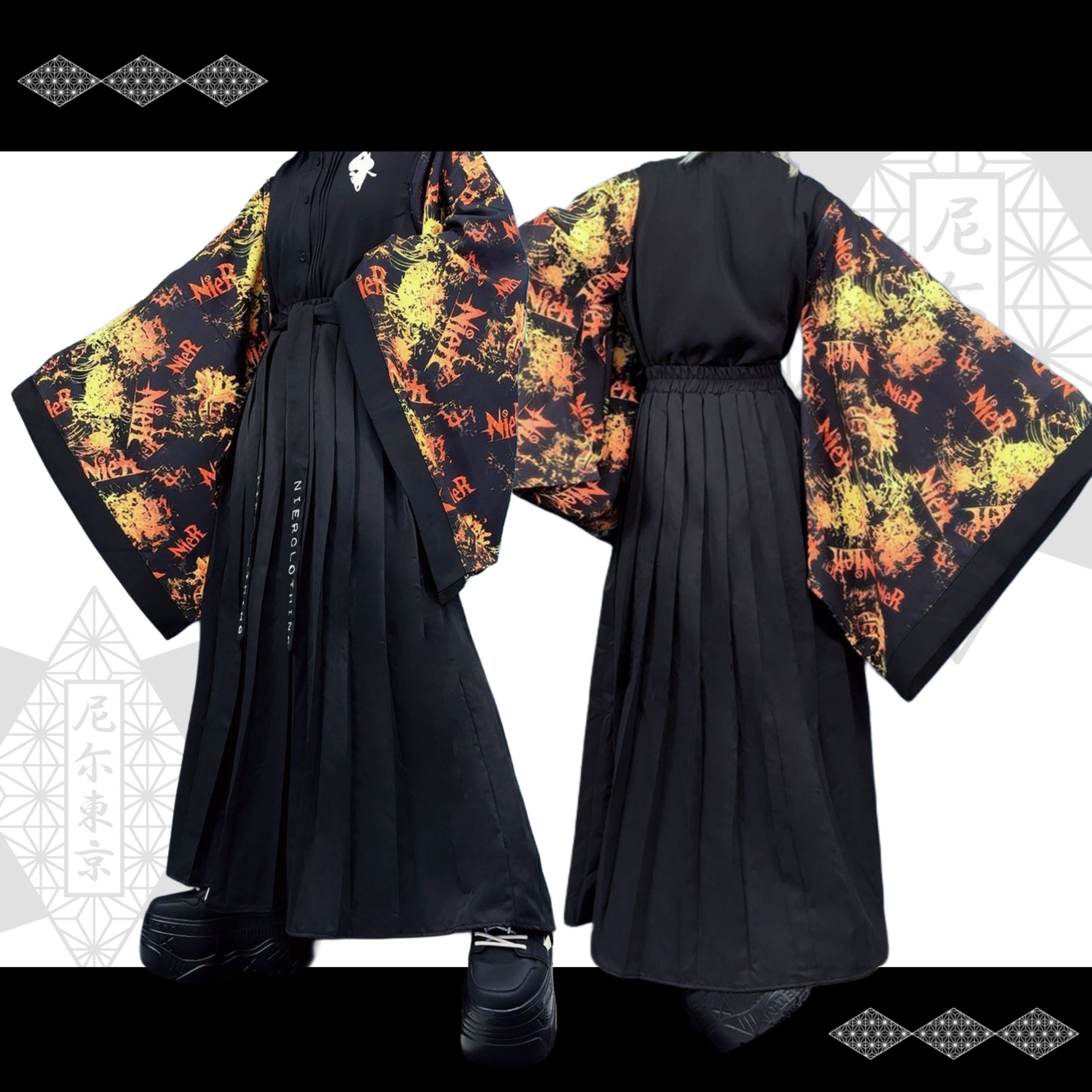 彼岸花2WAY着物風袖シャツ【焔華】 | NIER CLOTHING