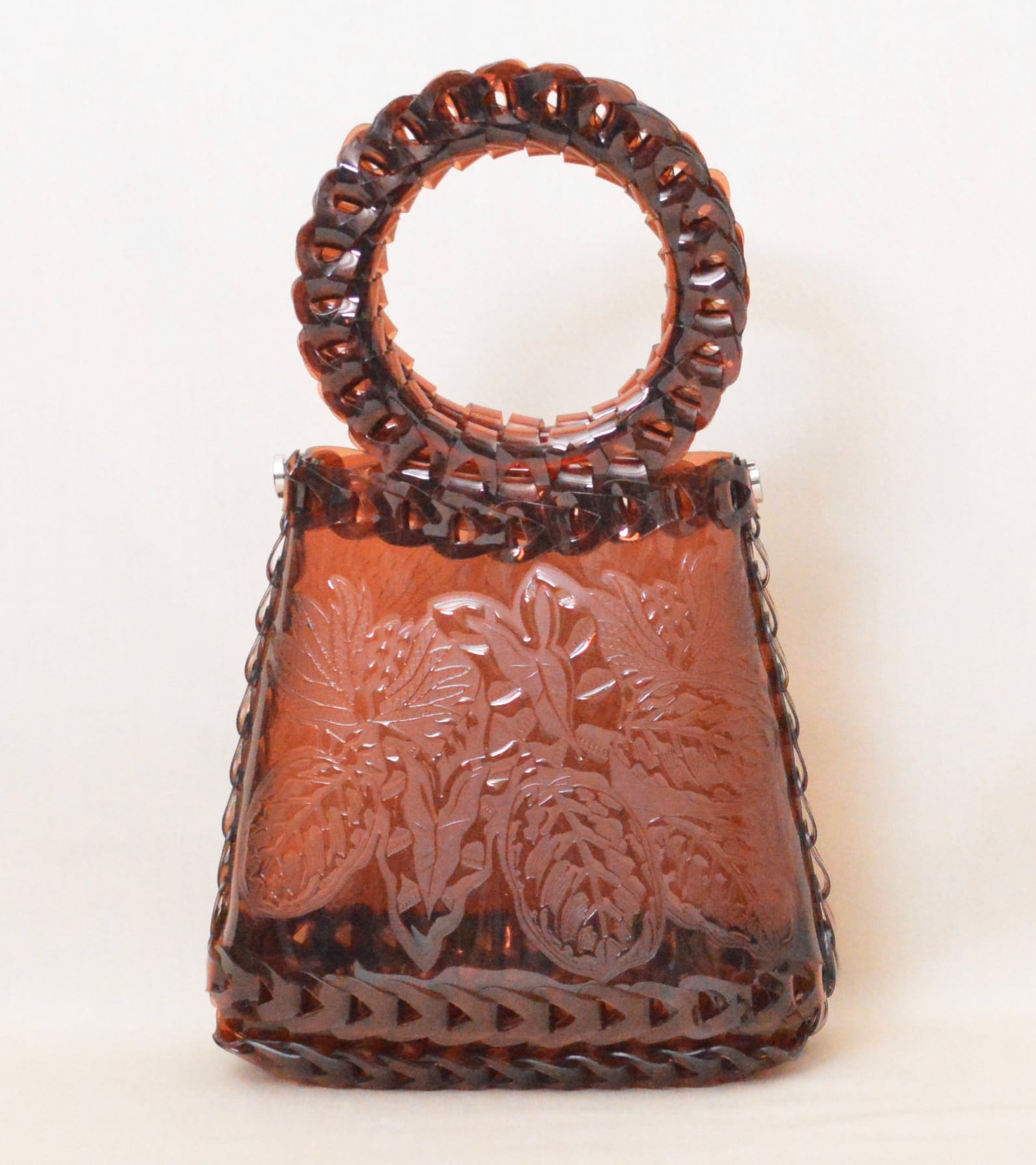 Circle handle tab bag / C/#brown