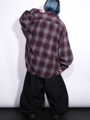 XXL over silhouette ombre check shirt