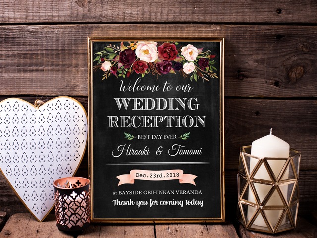 黒板風エレガント ウェルカムボード