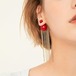 ピアス レディース アクセサリー タッセルピアス ロングピアス 揺れる パール レッド ホワイト 赤 白 華やか きれいめ カジュアル エレガント おしゃれ チェーンタッセル パーティー お呼ばれ