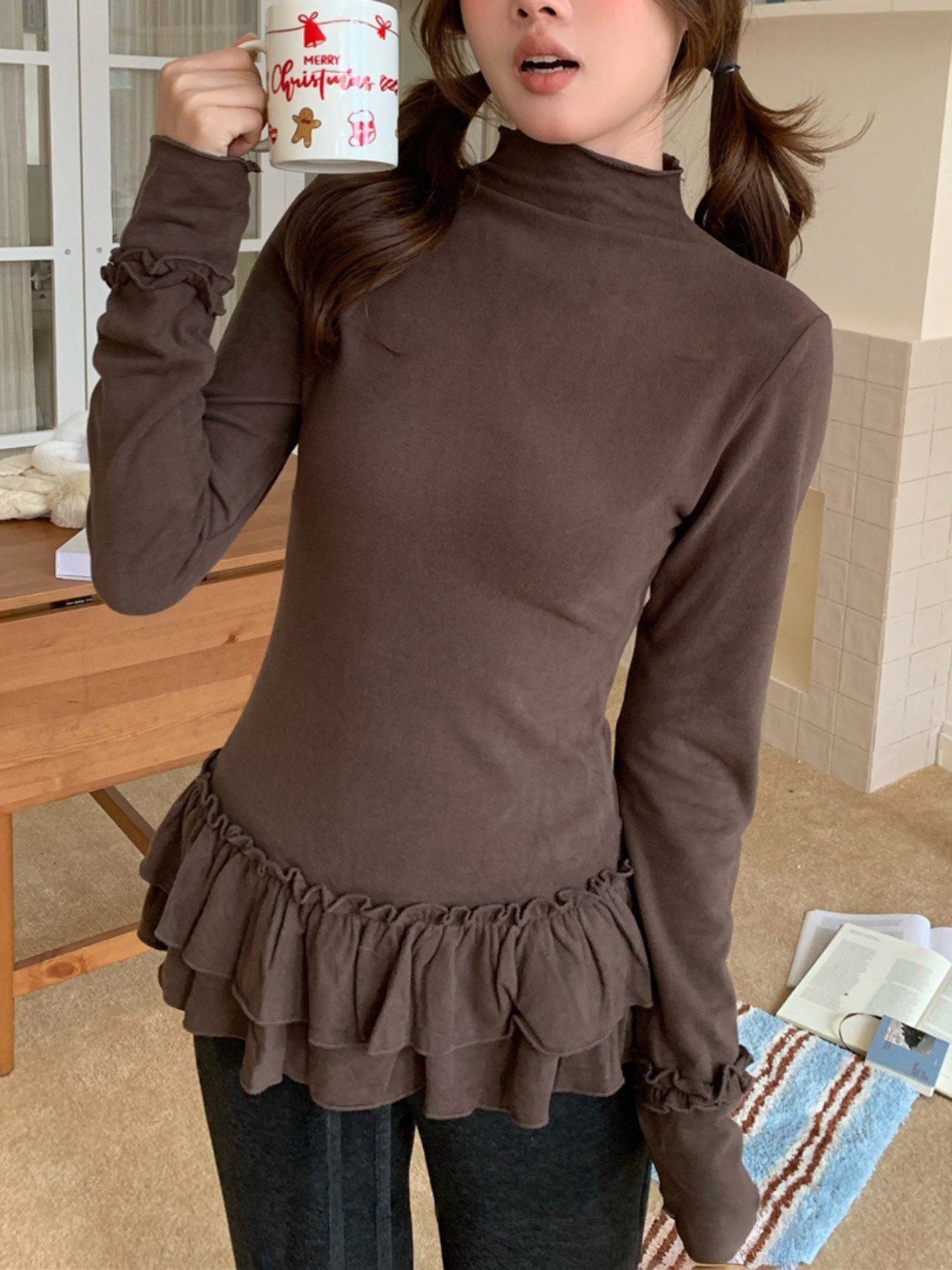 ハイネックフリルトップス LK1784