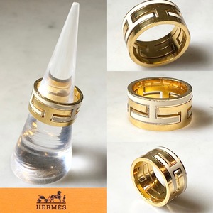 HERMES silver × gp ring “Move H”