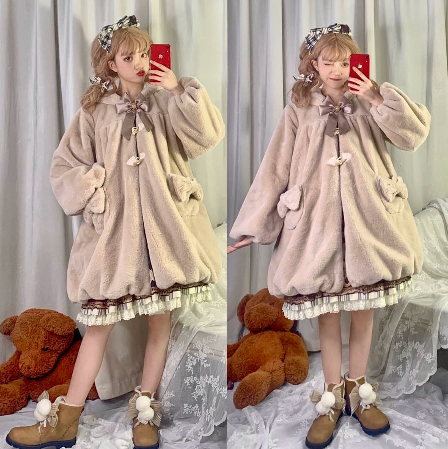 新品★モテ可愛♡おリボンワンピコート♡