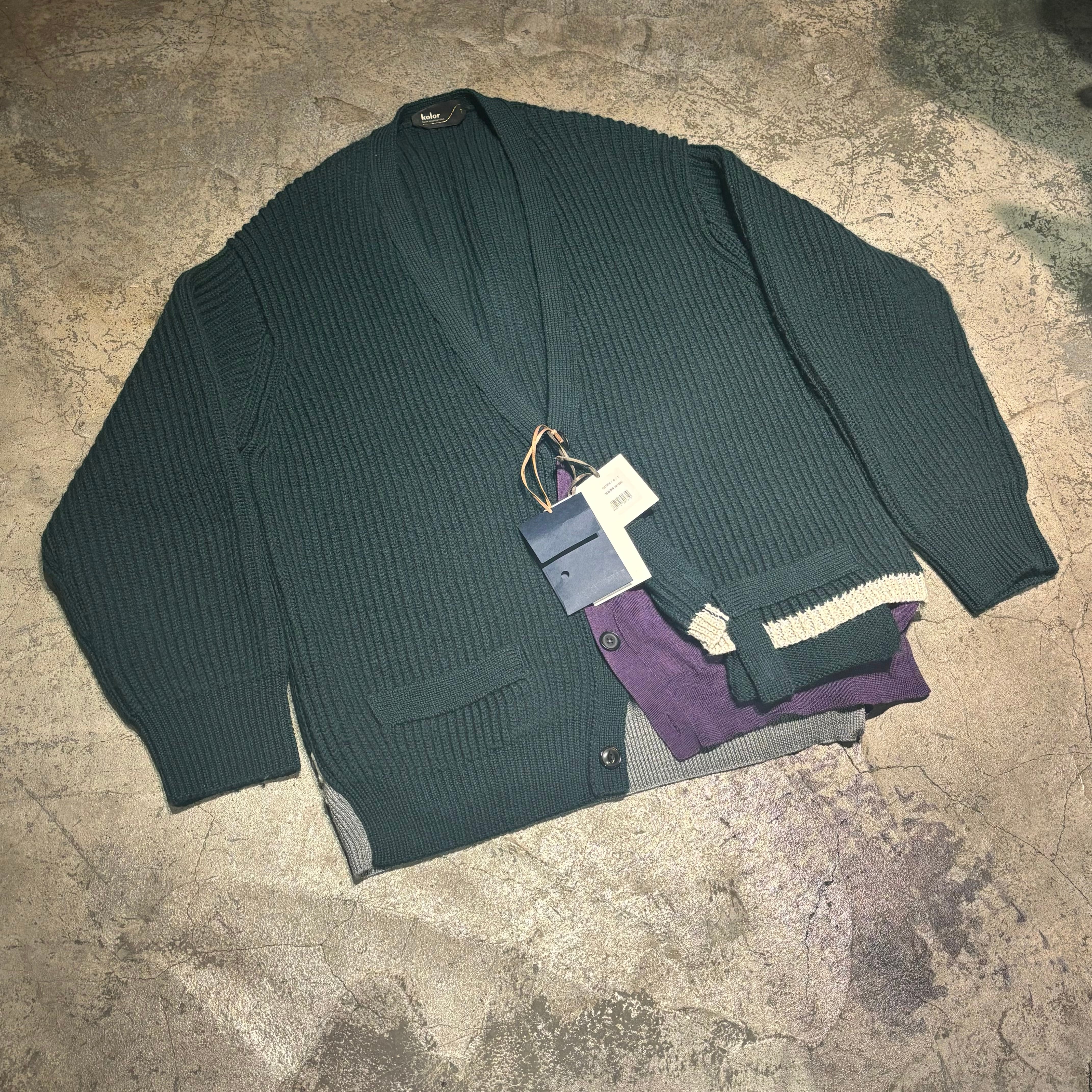 kolor カラー 22AW カーディガン SIZE.1 グリーン系【表参道n12  