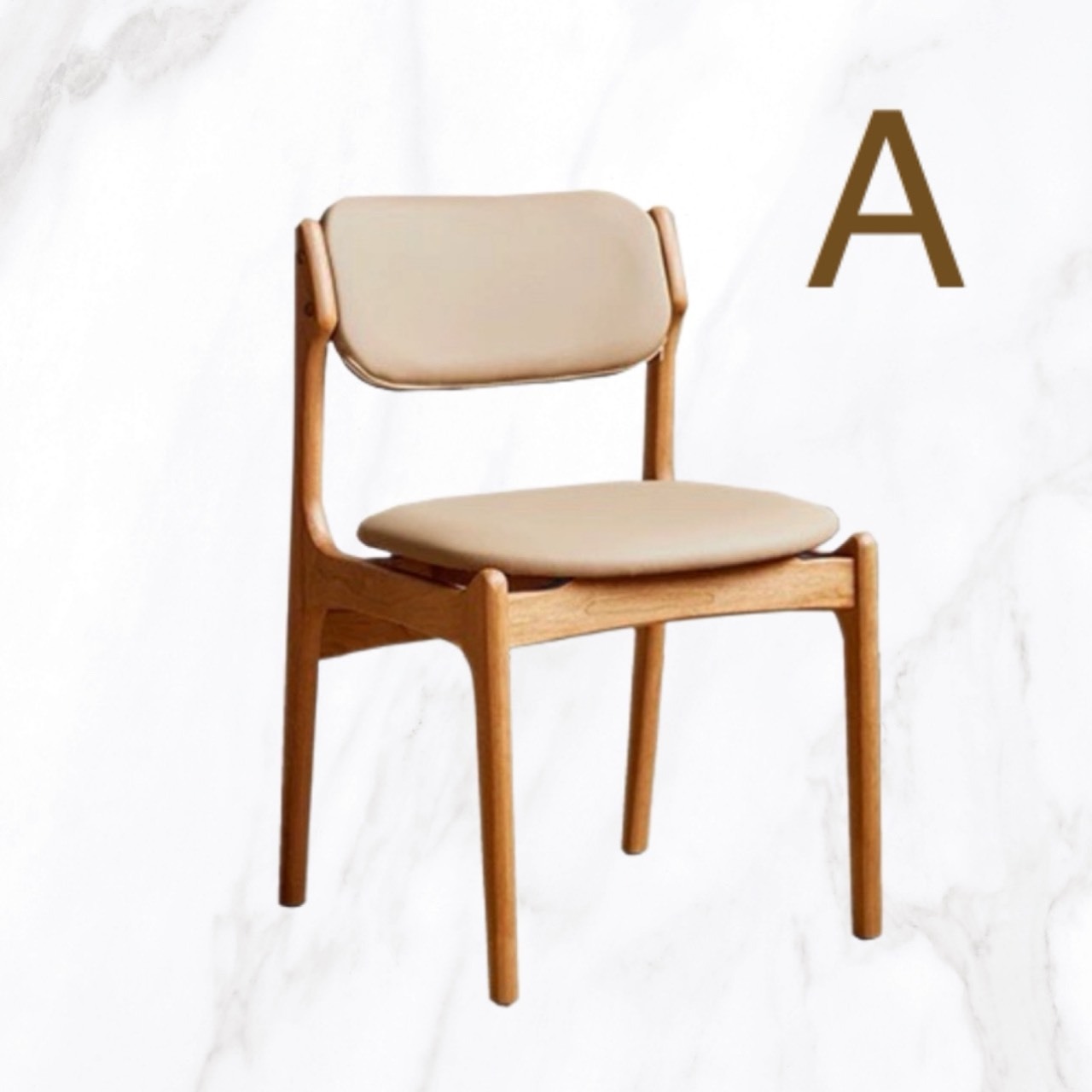 【木製 ダイニングチェア ２色展開】 モダン ミニマリスト シンプル リビング ダイニング 背もたれ付き 北欧調 無垢材 ライトブラウン ダークブラウン