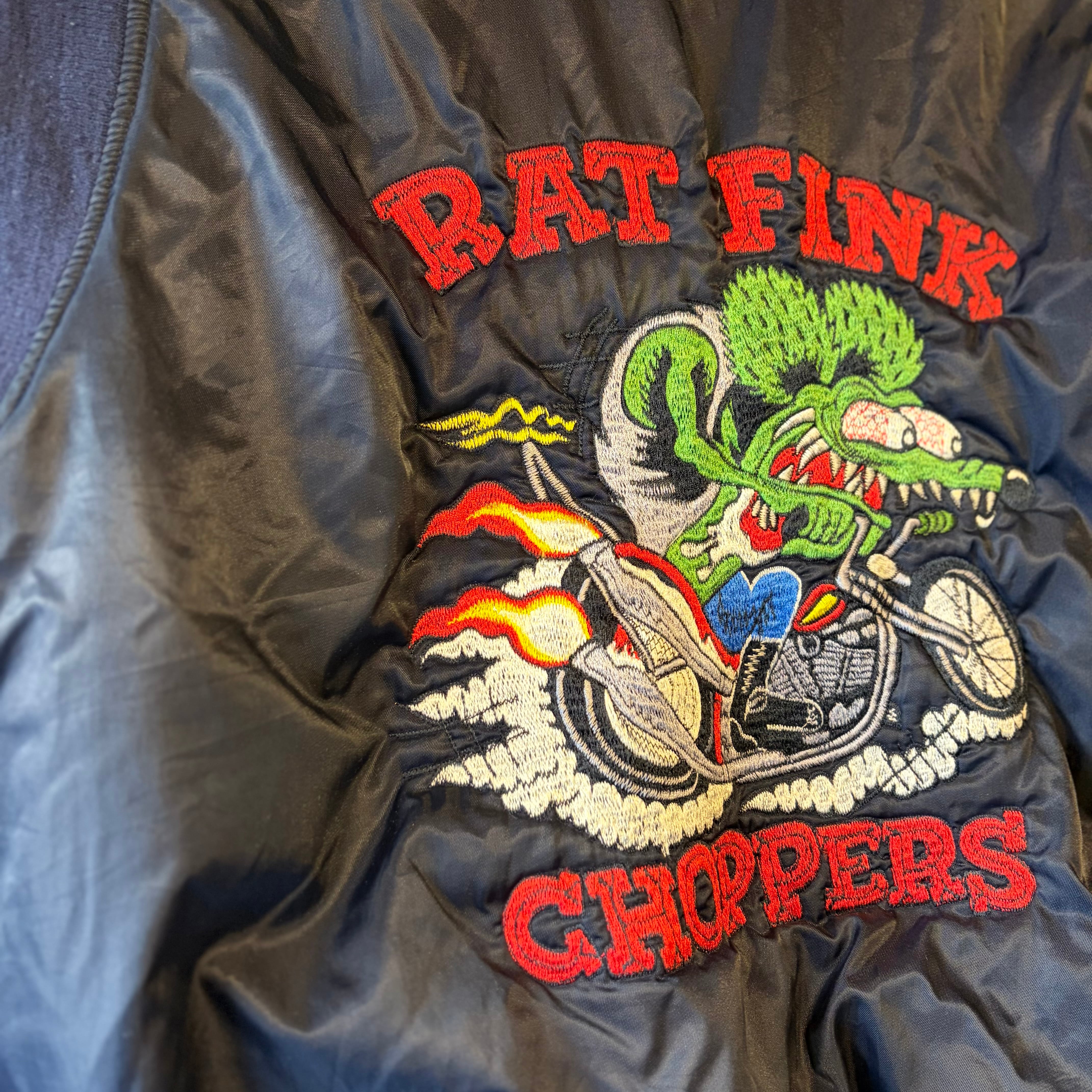 ラットフィンク MA-1 ジャケット RAT FINK ダウンベスト フライトジャケット MA-1 ネイビー ボンバー