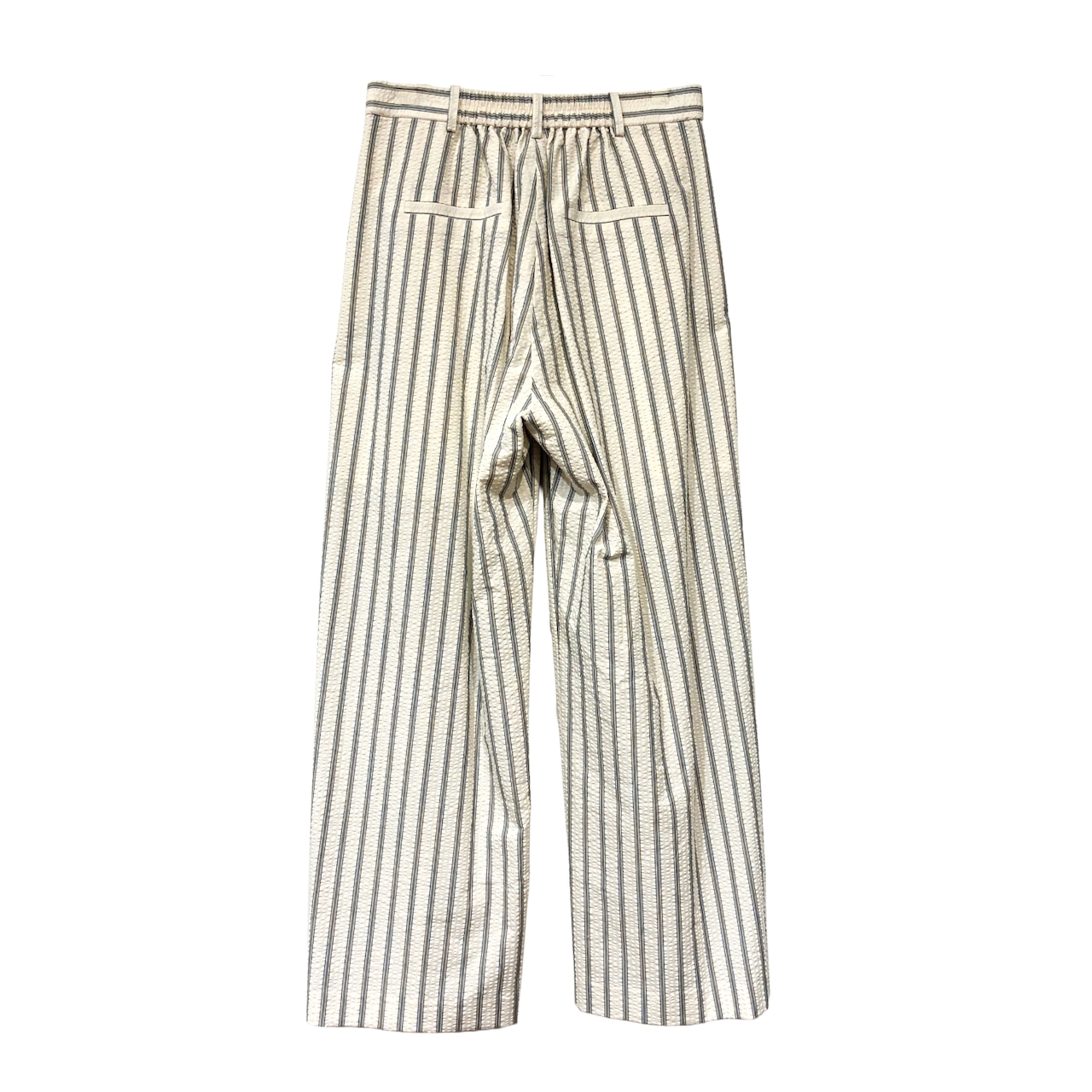 【最新作】サッカーストライプワイドパンツ【263-6106】Seersucker Stripe Wide Pants