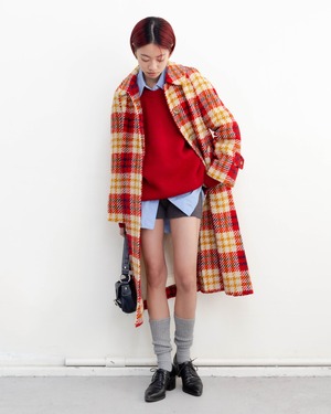 1970-80s Aquascutum - plaid tweed raglan coat