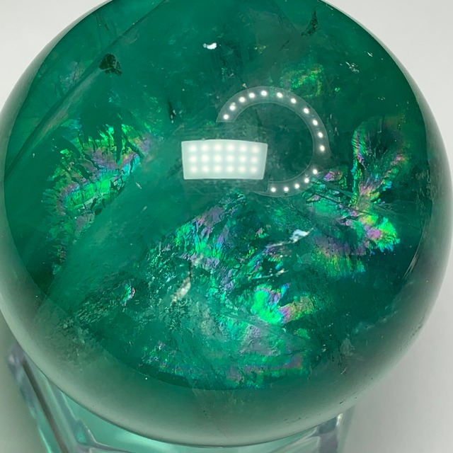 m04.虹が美しいレインボーグリーンフローライトスフィア