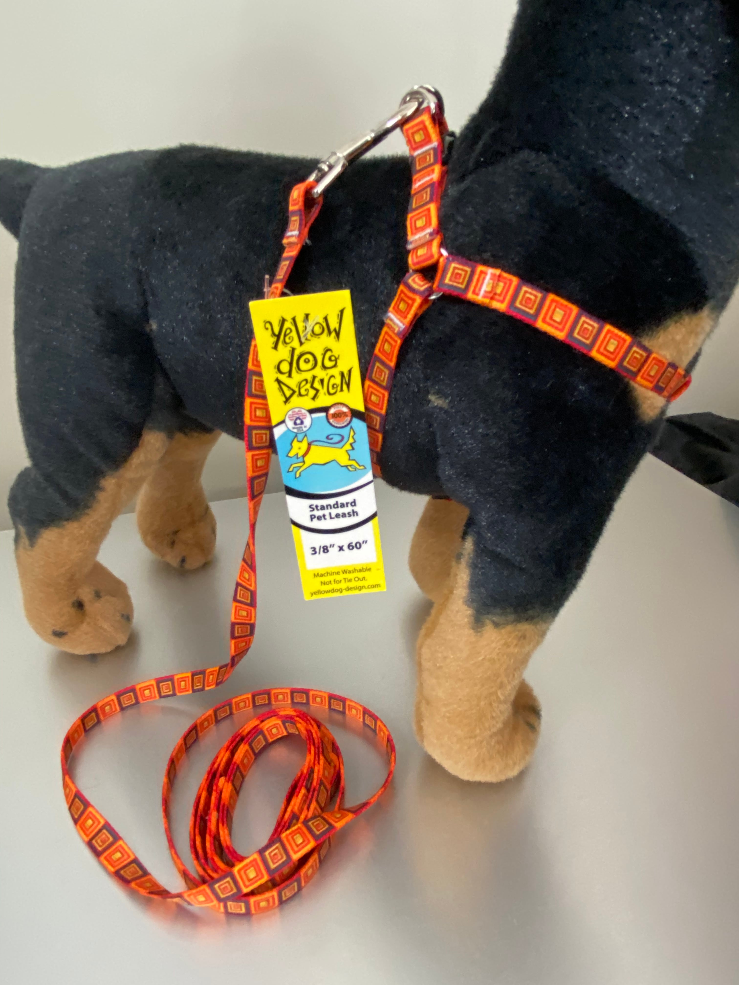 Orange Blocks  ステップインハーネス＋リードセット XSサイズ - Yellow Dog Design