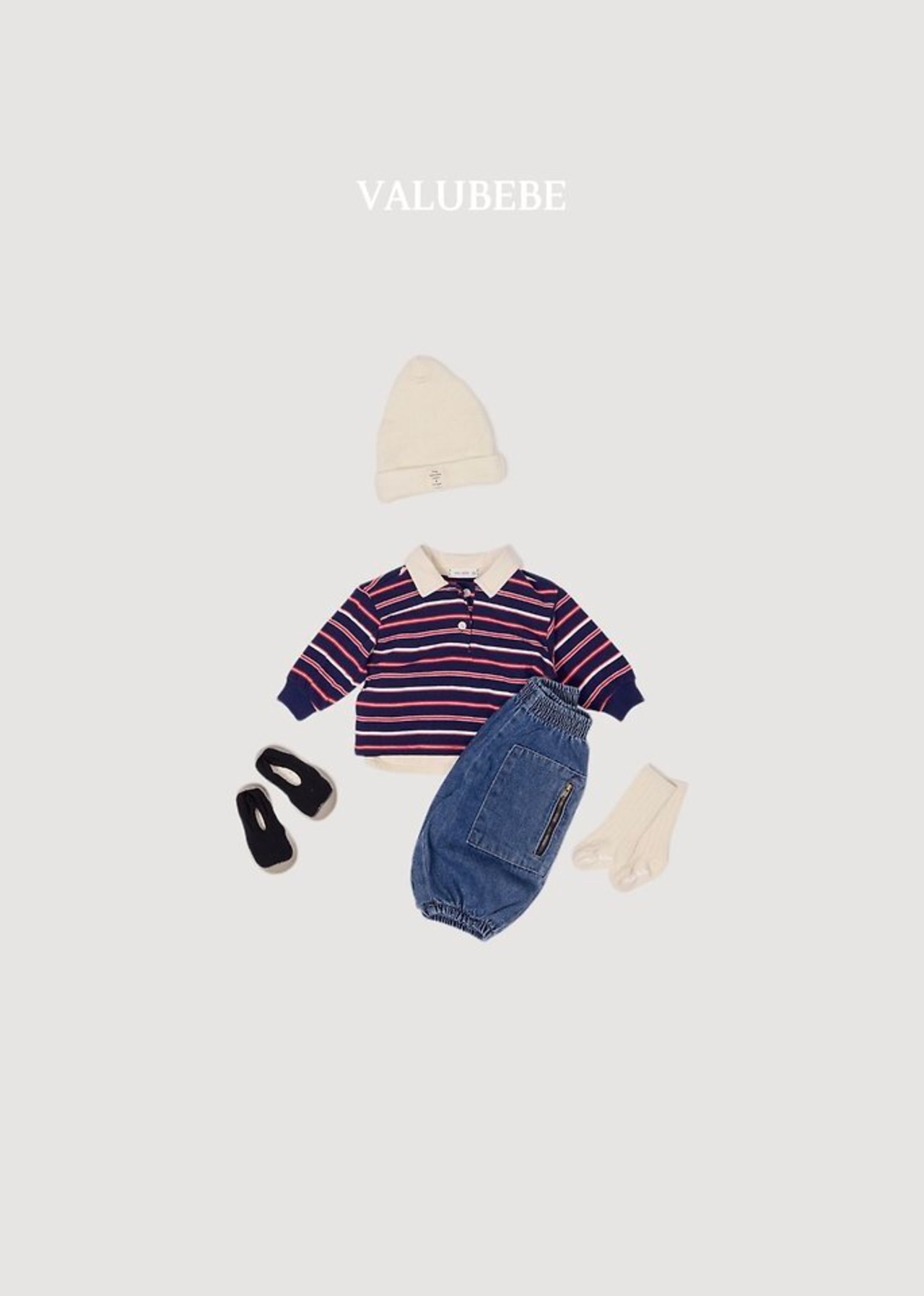 韓国子供服 / 26Autumn / 〖取寄〗valubebe / ミルキー ST 襟付きTシャツ / ベビー服 / キッズ服 *6M~S*