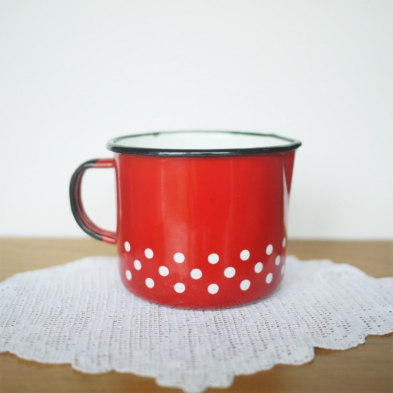 ホーロージャグ 水玉エナメルウェア ポーランド