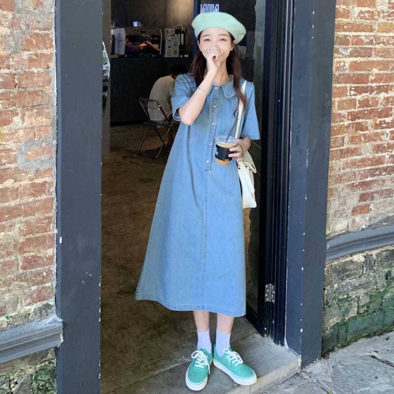 ドレス サマースタンダードルーズスタイルロングスカート レトロ 夏物 試着室54988747903