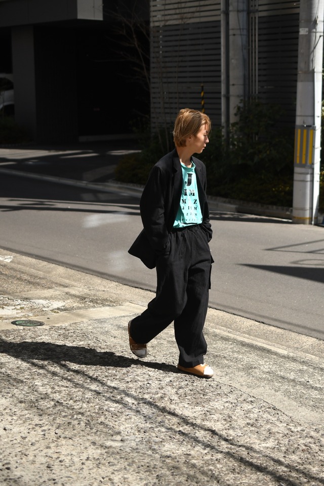 blurhms / Silk/Cotton Nep Side Seamless 4P Pants (Black)