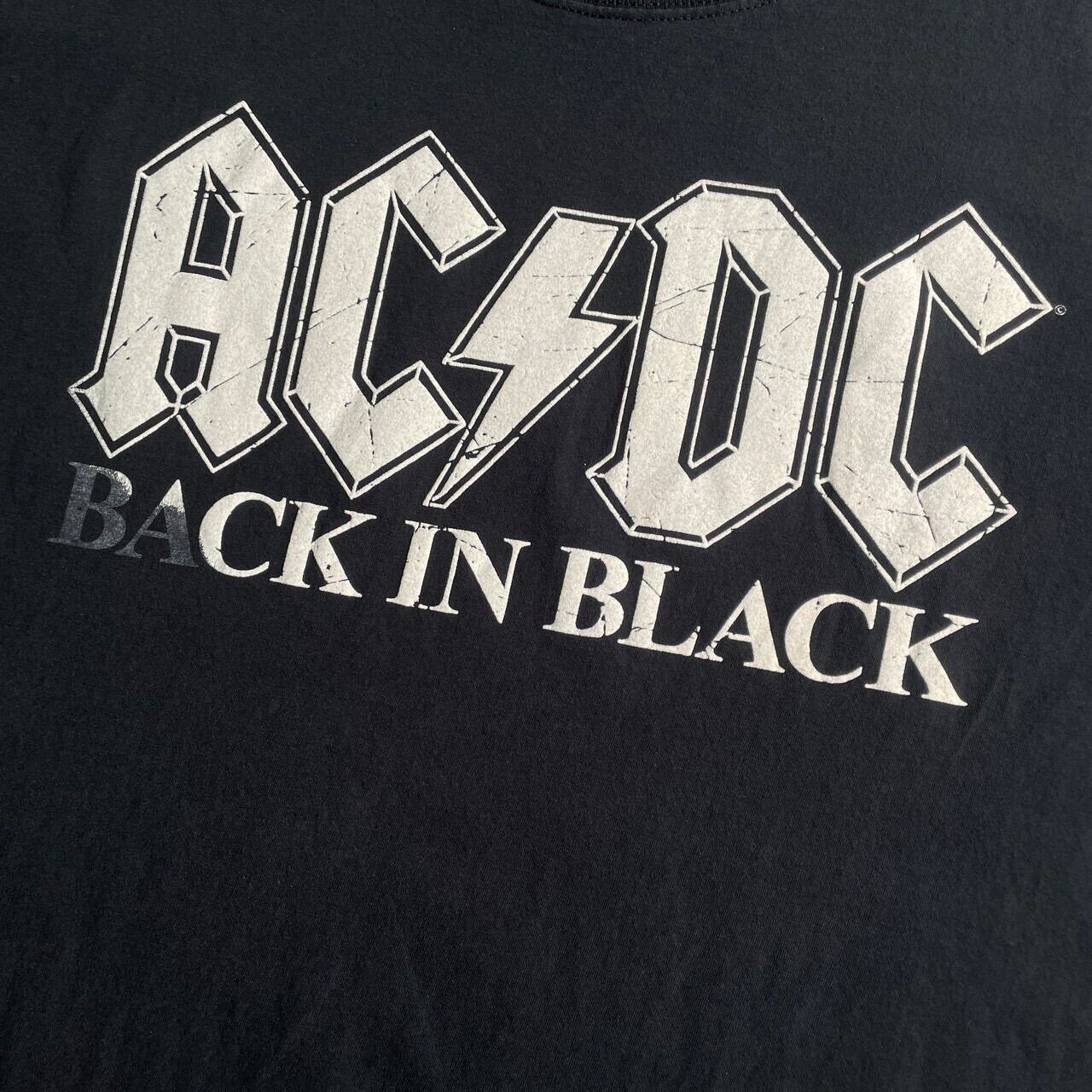 【美品】US AC/DC バンドTシャツ ビッグロゴ 半袖 ブラック 夏服.