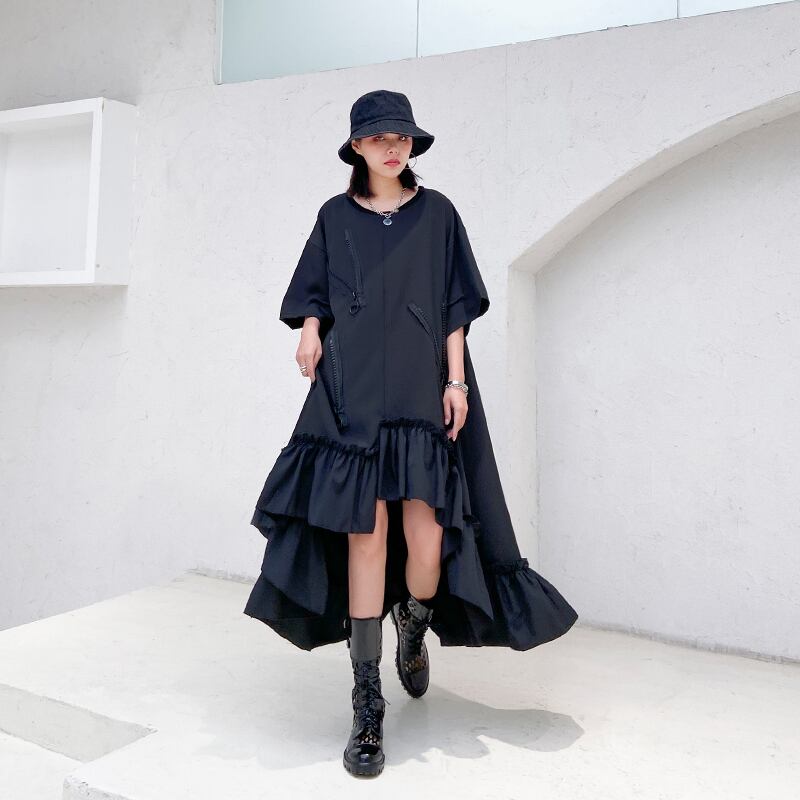 スリムドレス サマーAラインスカート 大きめサイズ 夏物 ラブタオタオダレンハウス51825274251