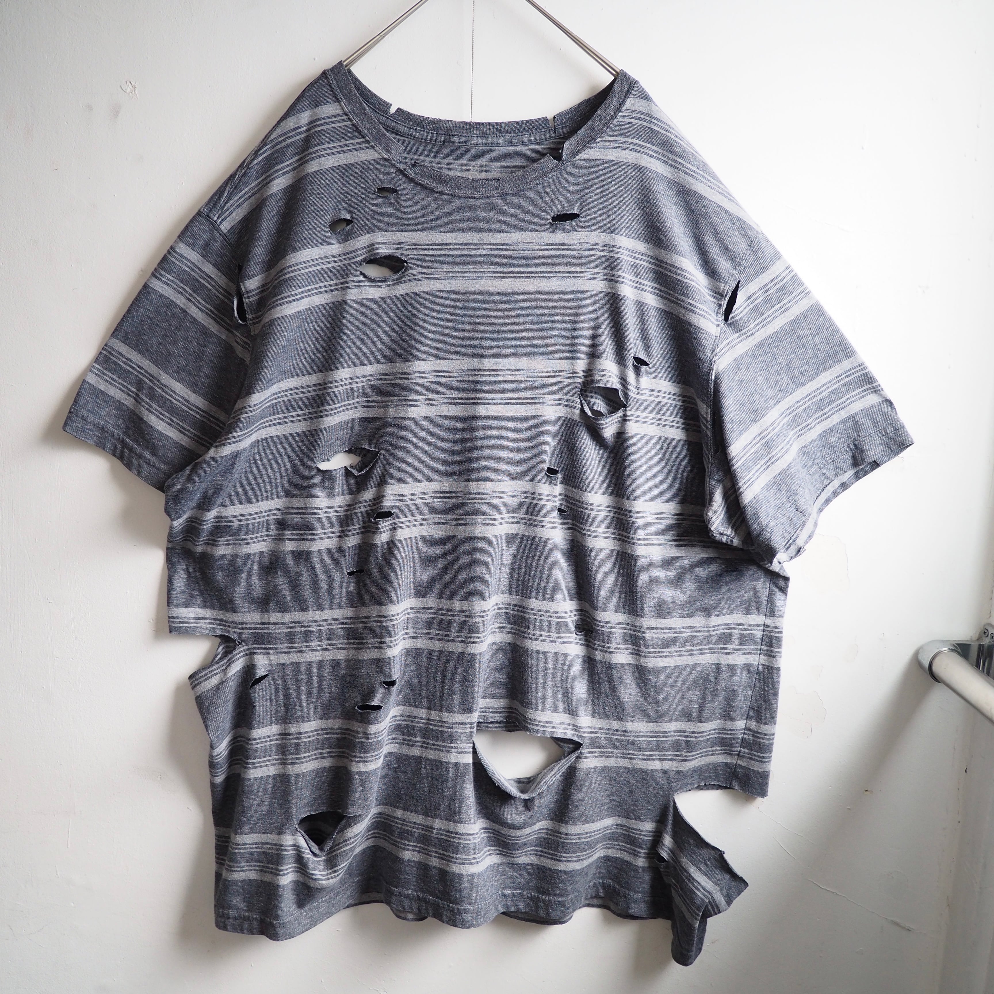 ” 循環 ” Boro Circulation Fat Border pattern Re:make loose S/S Tee
