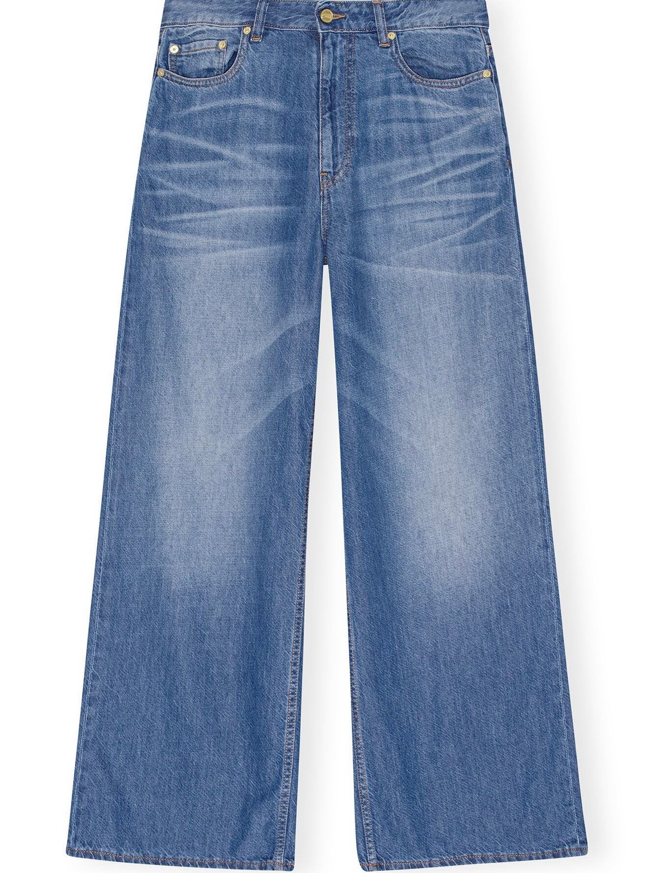 24AW】GANNI ガニー / BLUE DENIM WIDE JEANS | TRENTオンライン 