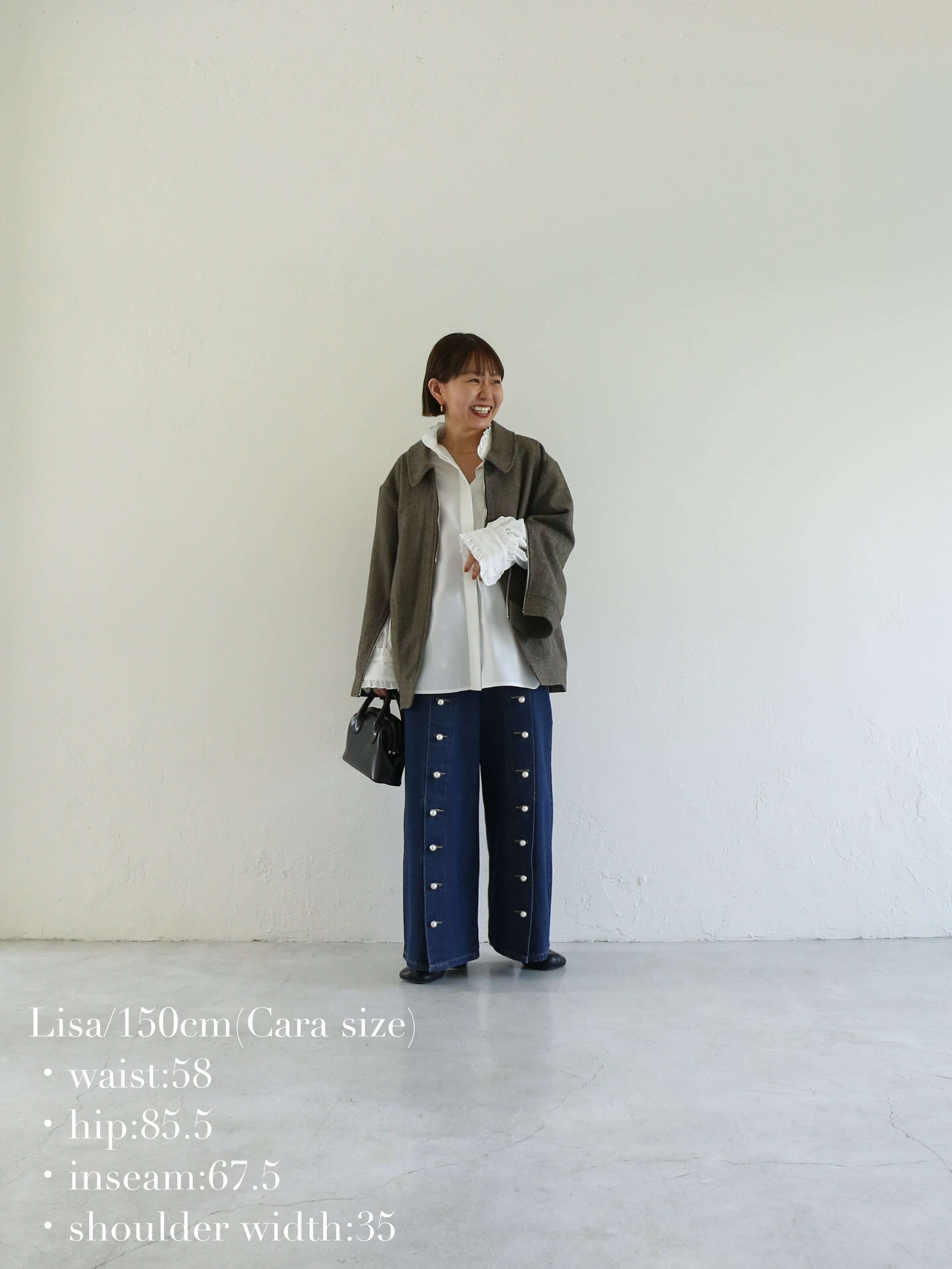 cara by katrin tokyo コクーンヘリンボーンブルゾン cara by katrin tokyo コクーンヘリンボーンブルゾン