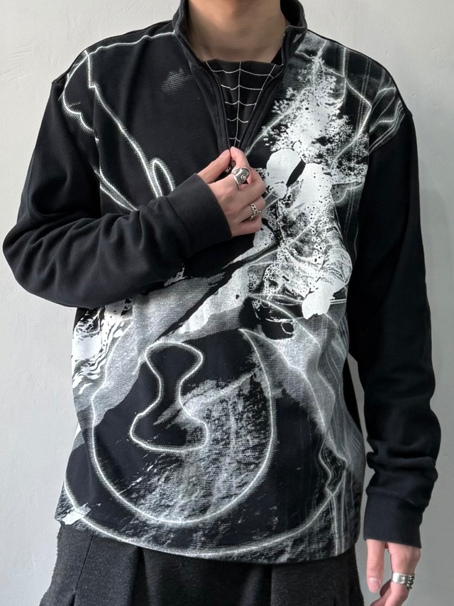 【L】SPIDER / Design Half Zip Sweater / 2026083