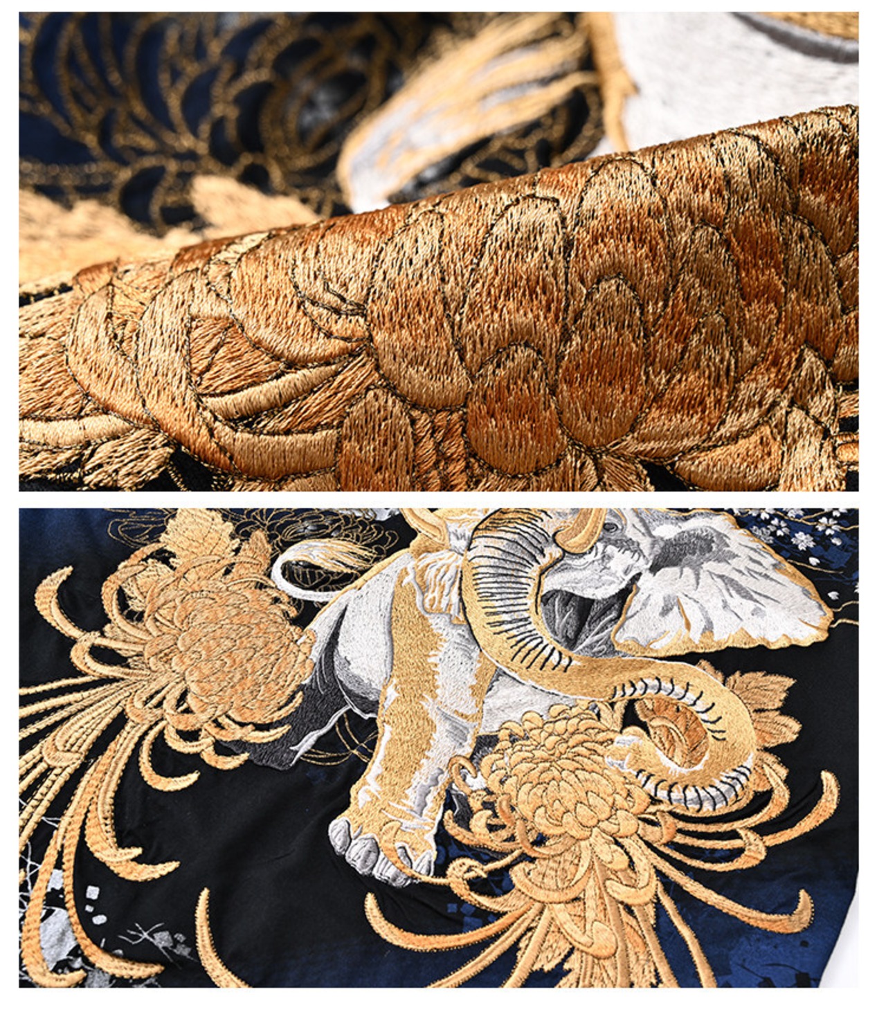Elephant Embroidered T-Shirt 2color【G1031】