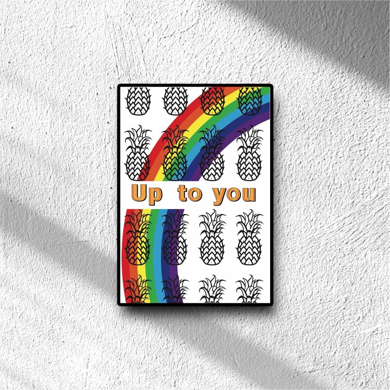 DHD(M)008【フレーム付きインテリアポスターA3 パイナップル】