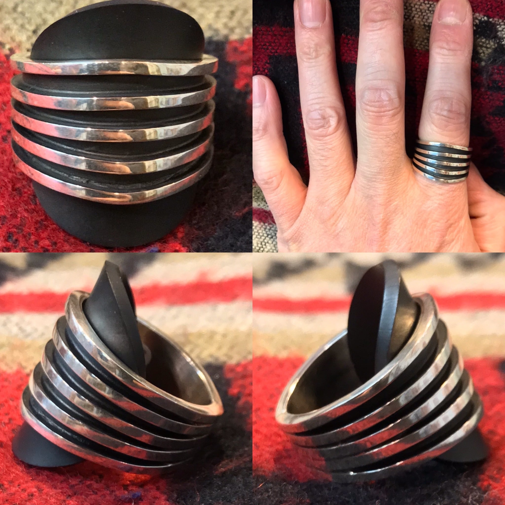 TOM HAWK / 4ライン リング / NAVAJO ナバホ インディアン  